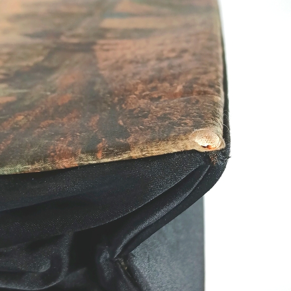 👜 1940s Tano of Madrid Black Silk Handbag Gold Clasp Made in Spain Retro - Picture 7 of 14